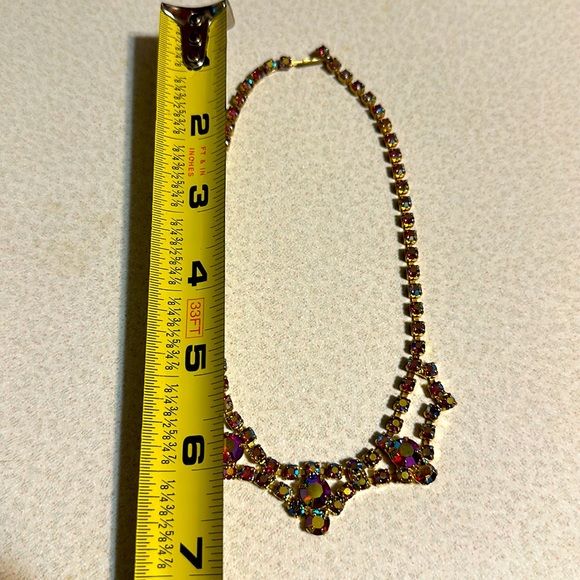 Vintage rhinestone necklace gold tone (461) - Picture 5 of 5